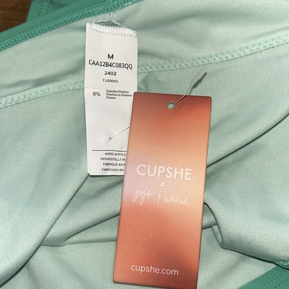 Cupshe High Waist, Extra High Leg Cheeky Green Bikini Bottoms Size Medium - Picture 3 of 3